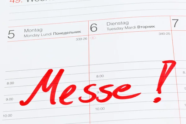 Iscrizione al calendario: fiera — Foto Stock