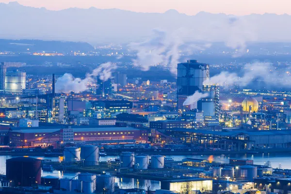 Ausztria, Linz, ipari terület — Stock Fotó