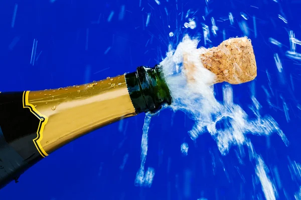 Kurken en champagne fles — Stockfoto