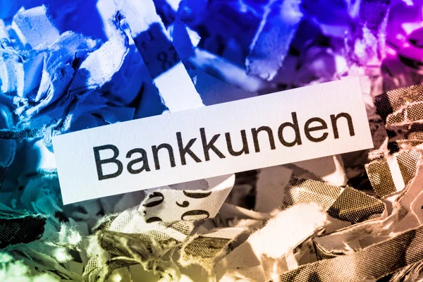 Geschredderte Papierbankkunden — Stockfoto