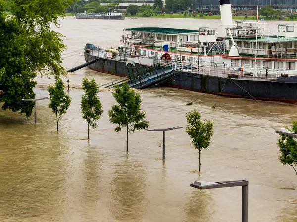 Översvämning, 2013, linz, Österrike — Stockfoto