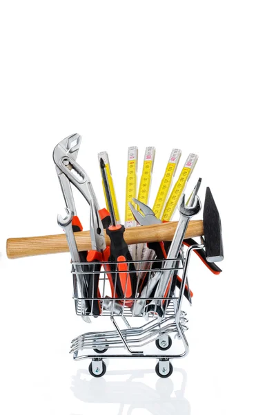 Tool in a shopping cart — Stock Photo, Image