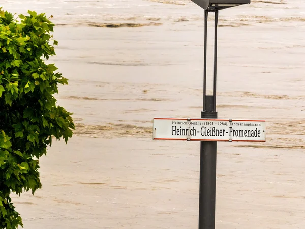 Inundaciones, 2013, linz, austria — Foto de Stock