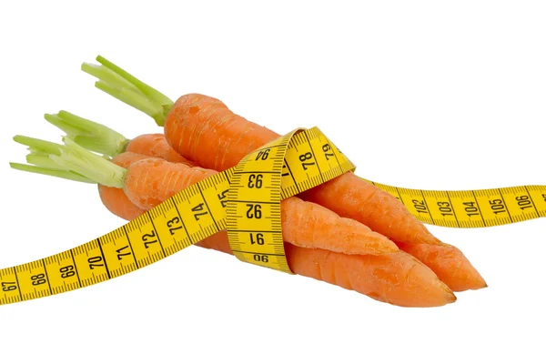 Świeże marchewki z centymetrem — Zdjęcie stockowe