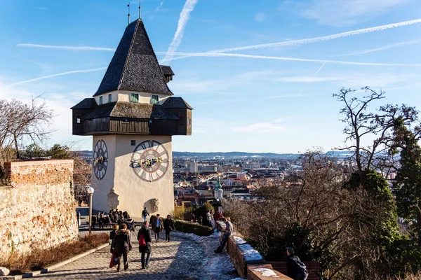 Austria, styria, graz, clock tower — Stock Photo, Image