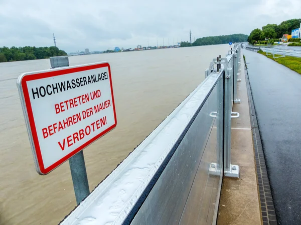 Flood in 2013, mauthausen, austria — Stock Photo, Image