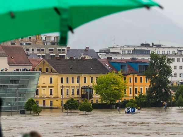 Alluvione, 2013, linz, austria — Foto Stock