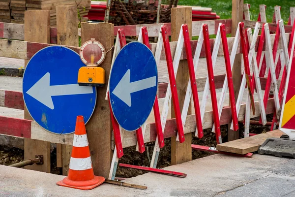 Baustelle auf einer Straße — Stockfoto