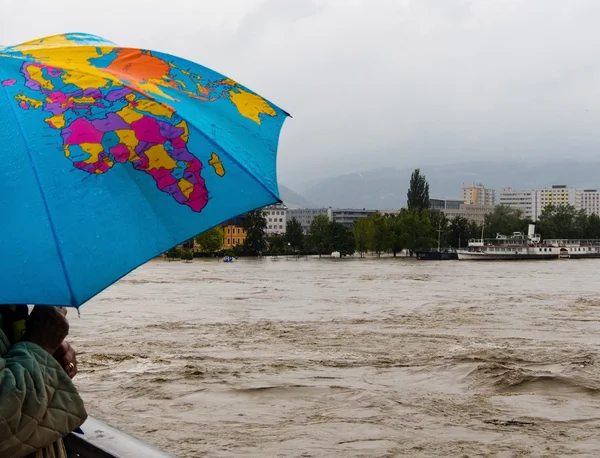 Översvämning, 2013, linz, Österrike — Stockfoto