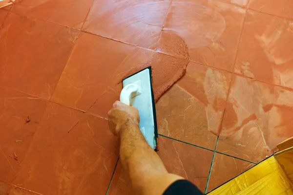 Grout is applied — Stock Photo, Image