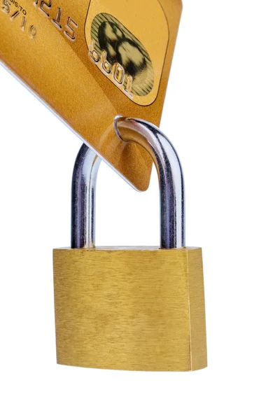 Credit card and padlock — Stock Photo, Image