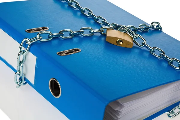 Closed file folder with chain Stock Picture