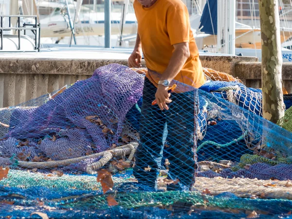 Reti da pesca riparate — Foto Stock