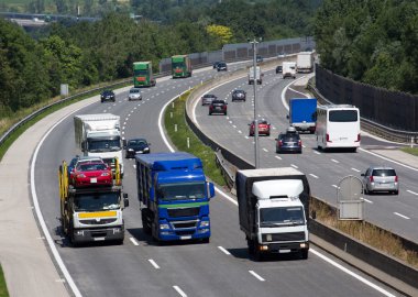 Trucks on the highway clipart