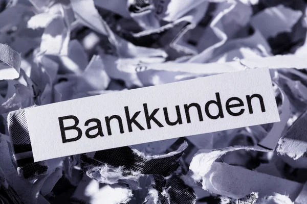 Shredded paper bank customers — Stock Photo, Image