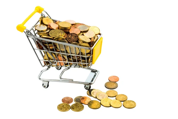 Shopping cart with money — Stock Photo, Image