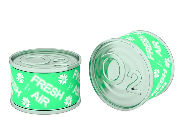 Canned oxygen, two green tins — Stock Photo, Image