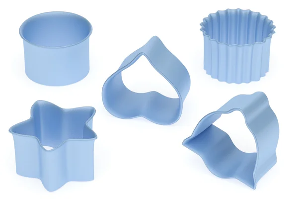 Set of blue color baking form — Stock Photo, Image