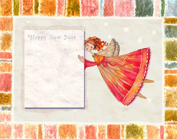 Šťastný nový rok anděl — Stock fotografie