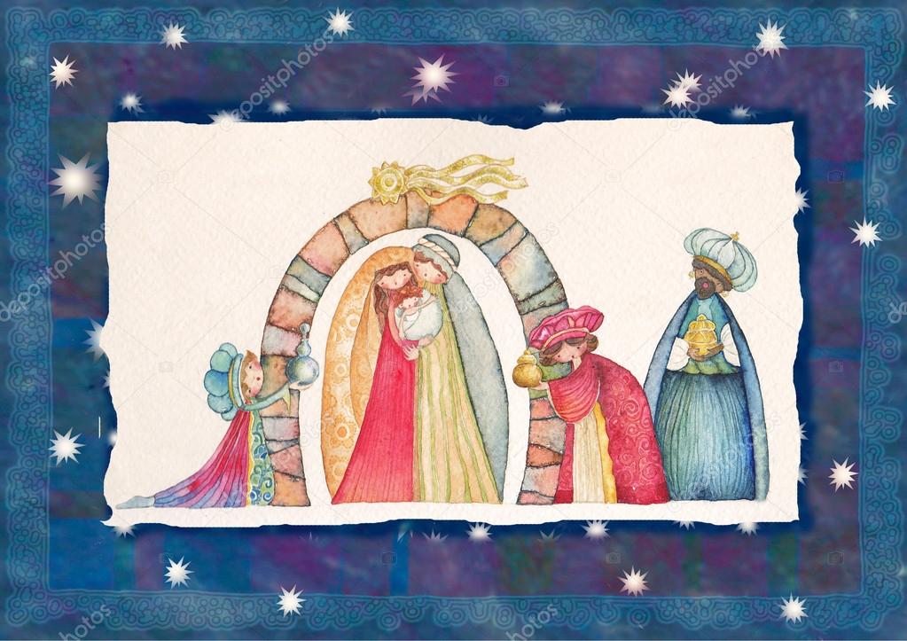 Christmas Nativity scene and the Three Kings.