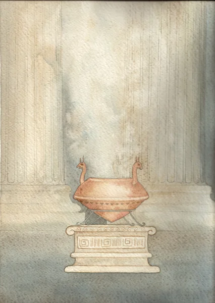 Templet, akvarell — Stockfoto
