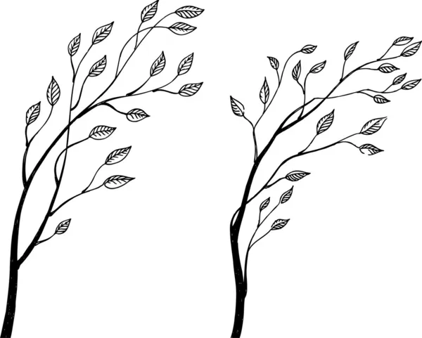 Silueta de árbol — Vector de stock