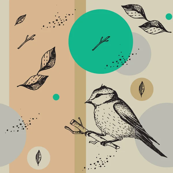 Textura vectorial inconsútil con aves — Archivo Imágenes Vectoriales