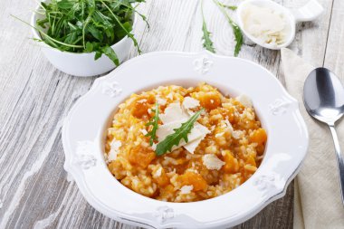 pirinç ve parmesan ile kabak püresi