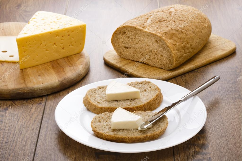 Triangle cream cheese on bread Stock Photo by ©koss13 39113077