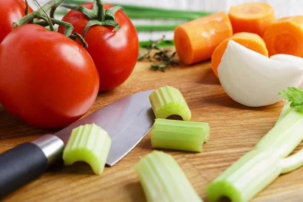 Gebakken vlees met groenten — Stockfoto