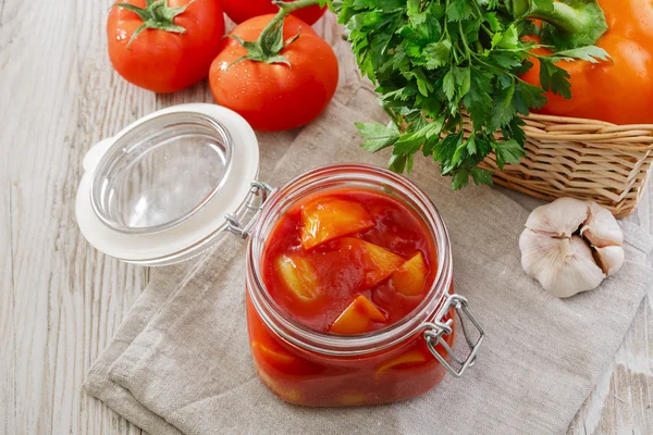 Letscho im Glas — Stockfoto