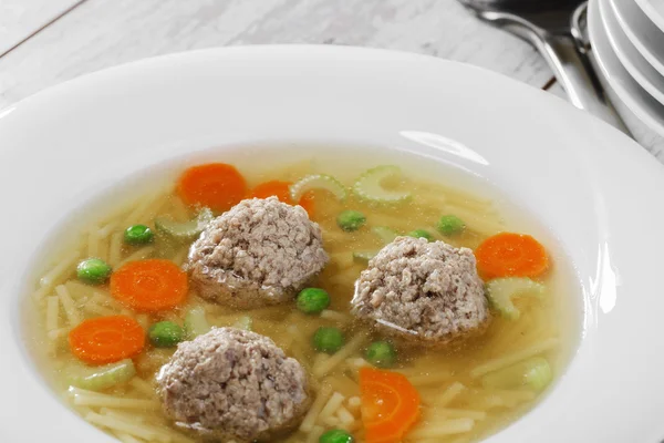 Soup with meatballs — Stock Photo, Image