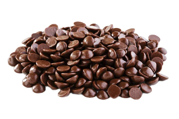 Krople czekolady na białym tle — Zdjęcie stockowe