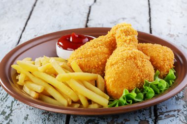 ekmekli Tavuk baget Fransız kızartması bacak