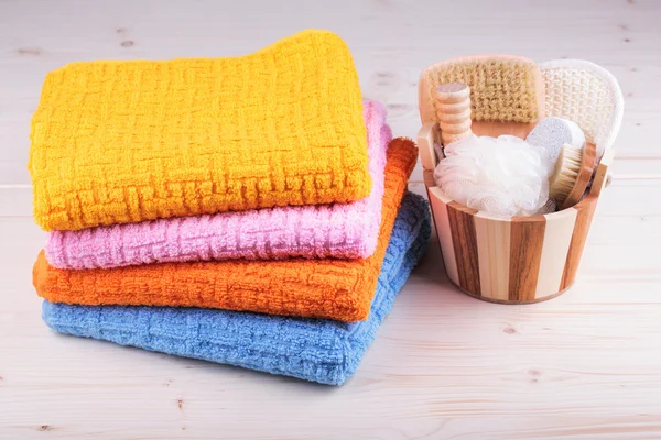Färgglada handdukar — Stockfoto