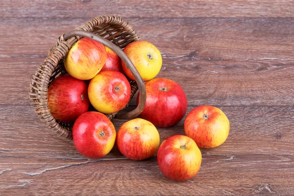 Äpplen i en korg — Stockfoto