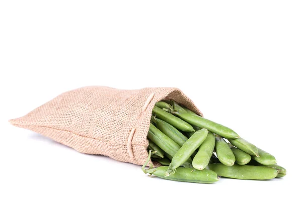 Pea pods in a bag — Stock Photo, Image