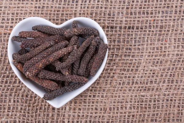 Peper op zak doek — Stockfoto