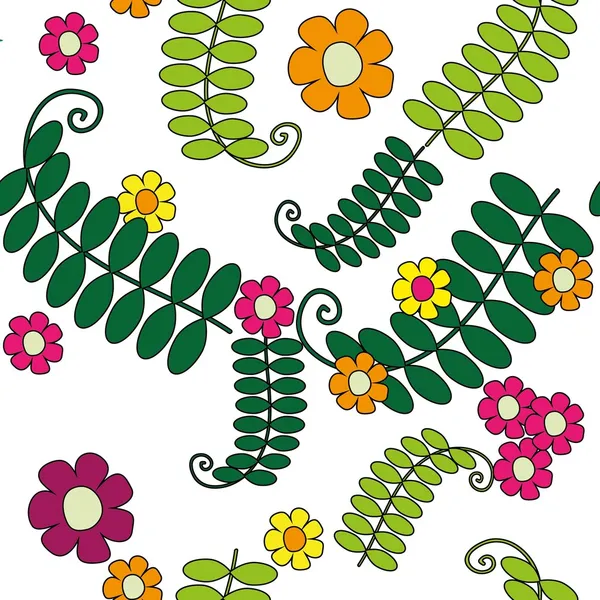 Patrón floral sin costuras — Vector de stock