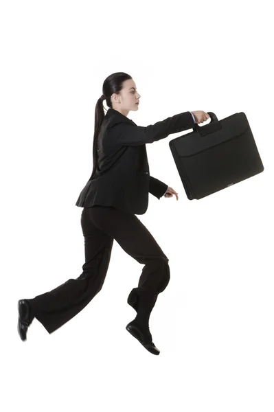 Jumping business woman — Stock Photo, Image