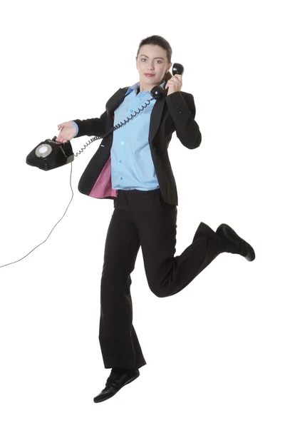 Jumping business woman — Stock Photo, Image