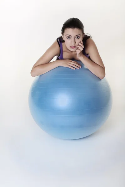 Přes gym ball — Stock fotografie