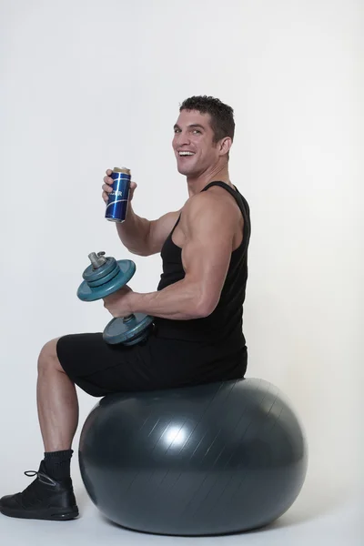 Workout or beer — Stock Photo, Image