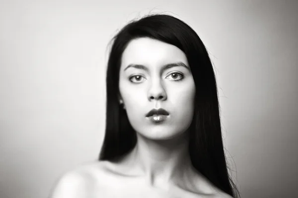 Retrato en blanco y negro — Foto de Stock