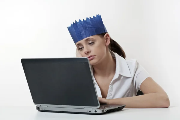 Woman at work at christmas time — Stock Photo, Image