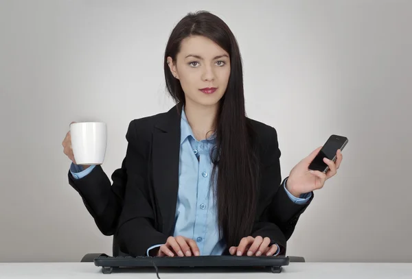 Multitasking woman — Stock Photo, Image