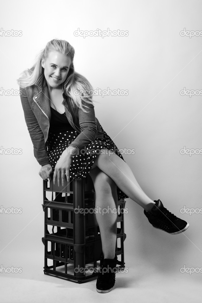 Sitting on milk crates — Stock Photo © jayfish 31126003
