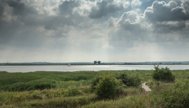 Manzarası Purfleet, griler, Essex yanında Thames Nehri üzerinde