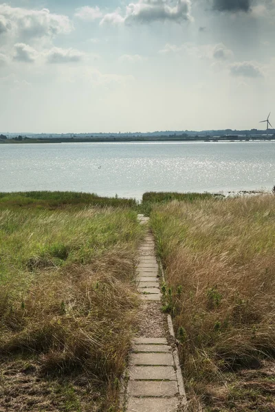 Widok na chodnik do River Thames — Zdjęcie stockowe