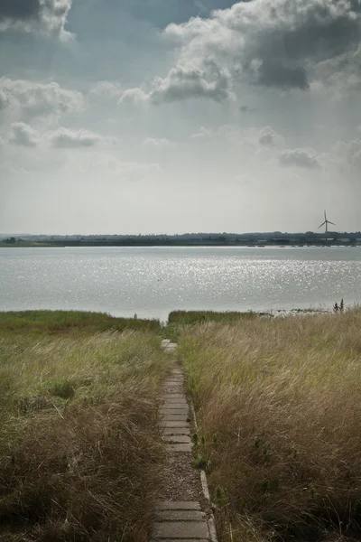 Widok na chodnik do River Thames — Zdjęcie stockowe